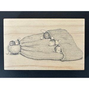 Stampa Rosa House Mouse 1999 Cap Nap 373J Rubber Stamp RARE NEW